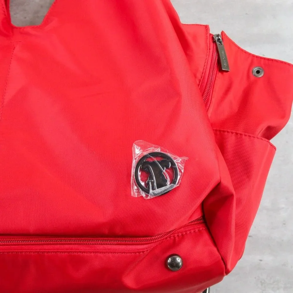 Miso Red Pet Tote - Stylish Travel Bag for Small Dog - full purse/computer space